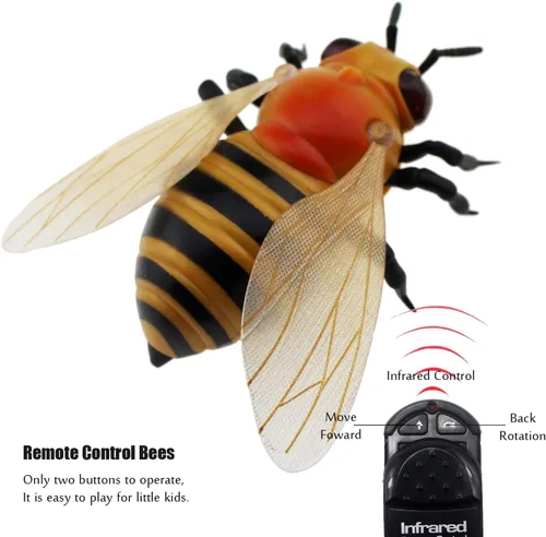 Miniatura 2 de Tipmant Realista RC Honey Bee Toys IR Control Remoto Abeja Insecto Vehículo Eléctrico Animal para Gato Perro Niños Regalos de Cumpleaños