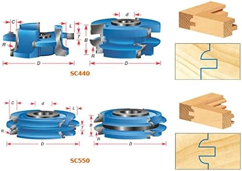 Miniatura 2 de Amana Tool - SC540 2 piezas de carburo con punta de 3 alas y carril cóncavo puerta de gabinete 3-9/16