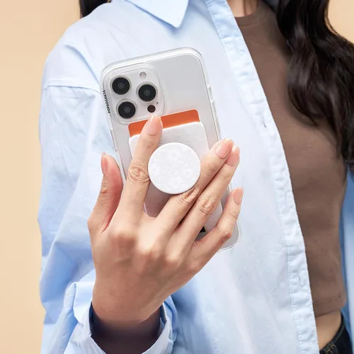 Miniatura 3 de PopSockets Cartera de teléfono con agarre expandible y anillo adaptador para MagSafe, soporte magnético para tarjetas de teléfono, compatible