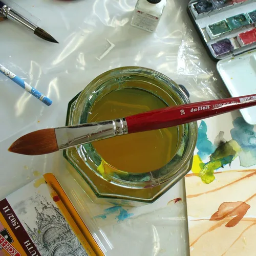 Miniatura 99 de da Vinci Watercolor Series 5580 CosmoTop Spin Pincel de Pintura, Redondo Sintético con Mango Rojo