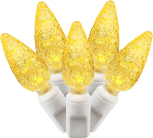 Miniatura 11 de Vickerman X4W8105PBG - Juego de 100 luces LED C6 EC con cable blanco, 4 pulgadas x 34 pies, color blanco frío
