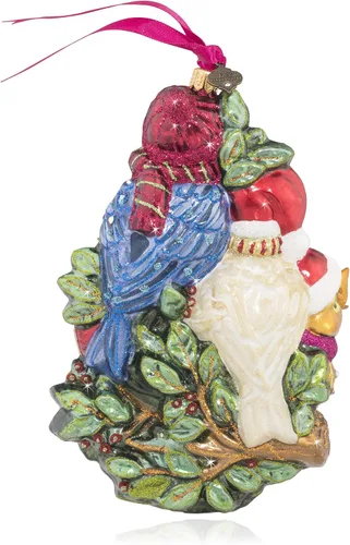 Miniatura 2 de Jay Strongwater Adorno de cristal de cuatro pájaros que llaman