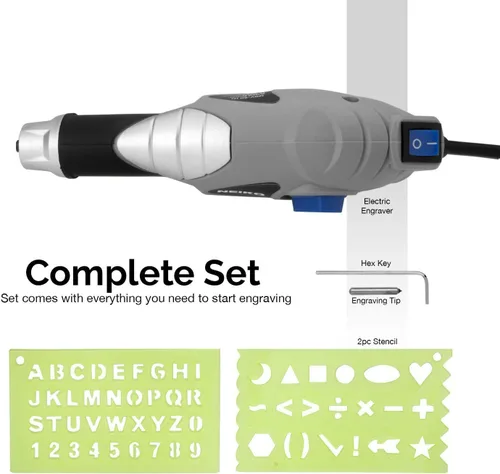 Miniatura 4 de NEIKO 10576A Herramienta de grabado eléctrico de mano, herramienta de grabado, 120 V, punta de carburo de tungsteno, bolígrafo de grabado eléctrico