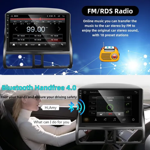 Miniatura 8 de Radio Estéreo de Coche con Audio HiFi para Honda CRV 2002-2006, Pantalla Táctil HD de 9 Pulgadas Android 13 GPS WiFi Bluetooth FM/RDS Cámara
