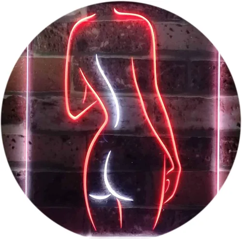 Miniatura 17 de ADVPRO Señal de neón LED de doble color con texto en inglés "Lady Back", diseño de cueva sexy para niñas, color azul y rojo, 12 x 16 pulgadas, azul