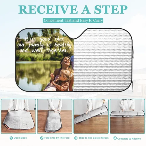 Miniatura 4 de Parasol personalizado para parabrisas de automóvil, diseño personalizado de tu imagen, foto, texto, logotipo, visera solar personalizada para varios
