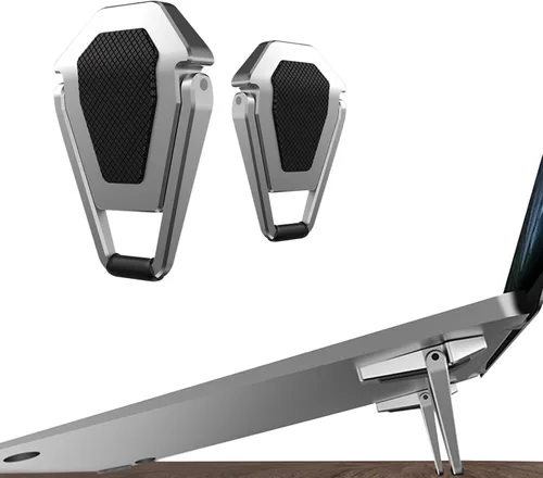 Soporte para portátil portátil, soporte mini para portátil de aleación de zinc, elevador para portátil invisible, soporte ergonómico para portátil
