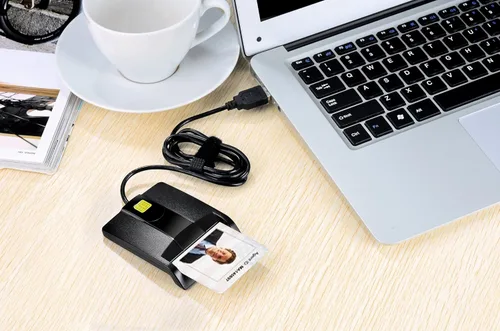 Miniatura 5 de SAICOO Lector de tarjetas inteligentes DOD militar USB de acceso común CAC lector de tarjetas, compatible con Mac OS, Win (versión horizontal)