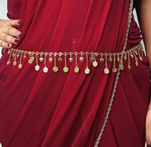 Miniatura 3 de Efulgenz Gold Tone Indian Jewelry for Women Dubai Style Kamarbandh Indian Gold Tone Ball Beads Chain Tassel Kamarbandh Belly Chain Waist Belt Beach