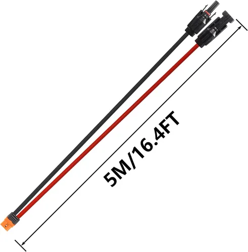 Miniatura 7 de CERRXIAN Conector de panel solar 16.4FT/5M 12AWG a XT60i Cable de alimentación de panel solar hembra para estación de energía portátil, RV, batería