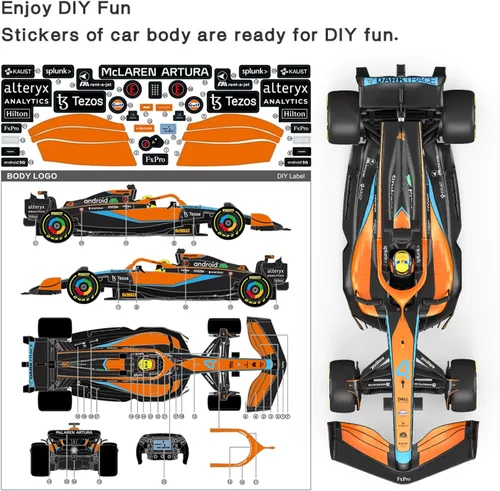 Miniatura 8 de RASTAR McLaren MCL36 Formula 1 Race RC Car 1/12 Escala McLaren F1 Coche de juguete a control remoto