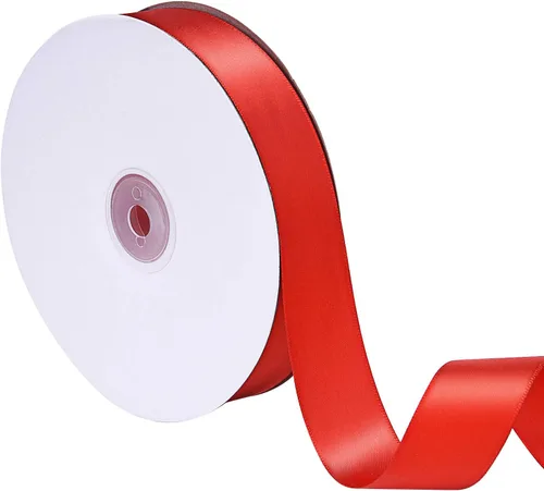 Miniatura 10 de Cinta de satén de doble cara de 1 pulgada de 50 yardas para decoración de fiestas, accesorios para el cabello, costura, envoltura de regalos (negro)