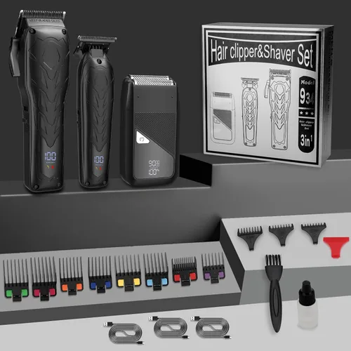 Miniatura 7 de QREEYX Cortadora de pelo para hombres profesionales, recortadora de barba de 7500 rpm, máquina de afeitar eléctrica IPX6 impermeable, kit de corte