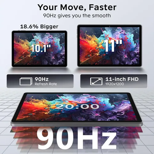 Miniatura 4 de Tablet Android 16 de 11 pulgadas con Gemini AI, T7250 Octa-Core, 24 GB de RAM + 256 GB ROM/2 TB TF, 16 MP+8 MP, pantalla IPS HD 1920 x 1200, 8000