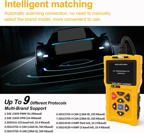 Miniatura 4 de Escáner T600 OBD2 - Compruebe el lector de códigos de luz del motor, lectura y borra códigos de falla, prueba de batería y datos en vivo, más