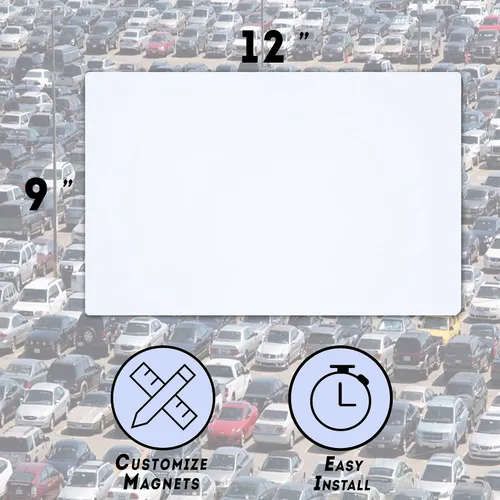 Miniatura 3 de Paquete de 2 imanes en blanco con esquinas redondeadas – Muestra el logotipo de la empresa, evita arañazos y abolladuras del coche (9 x 12) – Juego