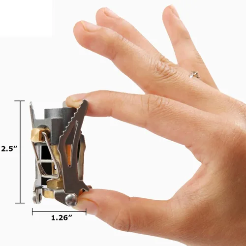 Miniatura 2 de DESERT & FOX Mini estufa de camping ultraligera, 2600 W de potencia de aleación de titanio plegable automática herramienta de utensilios de cocina