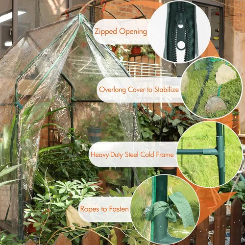 Miniatura 3 de Gardzen Mini invernadero resistente portátil, casa verde, tienda de campaña transparente, pequeño invernadero para plantas de interior y exterior