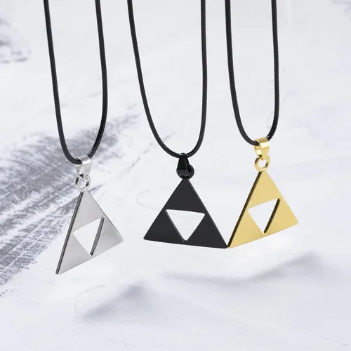 Miniatura 5 de Winssigma Anillo trifuerza de la leyenda de Zelda, collar con símbolo de Zelda, joyería de cosplay para fanáticos, Metal, No es una piedra preciosa