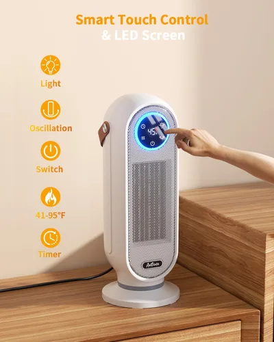 Miniatura 3 de Calentadores de espacio para uso en interiores, calentador eléctrico portátil de 16 pulgadas para oficina, calentador de espacio de calentamiento