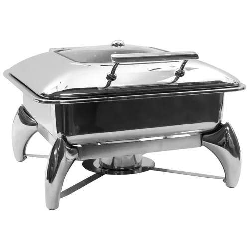 Miniatura 5 de Tablecraft Juego de bufé de platos con tapa enrollable, servidor de rozamiento cubierto, 6 cuartos de galón de capacidad, banquetes de catering