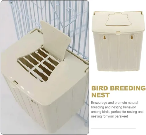 Miniatura 5 de STOBOK Caja nido de pájaros de plástico, 2 unidades, caja de cría de loros, caja de cría de pájaros, caja de jaula para periquitos y cacatúas, 5.1 x