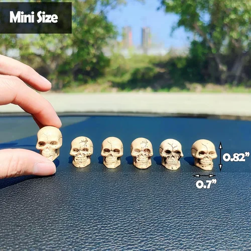 Miniatura 4 de Accesorio colgante de calavera de azúcar para espejo de automóvil, bonito adorno de decoración de calavera oscilante, decoración de espejo
