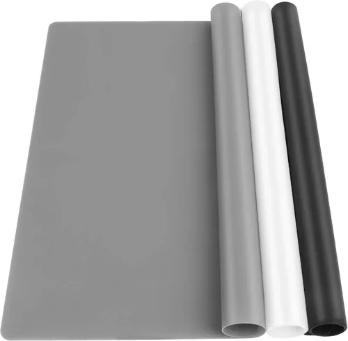 Miniatura 13 de LEOBRO Alfombrillas de silicona, 3 alfombrillas de silicona para manualidades, moldes de resina, tapete de masa de juego, tapete de silicona