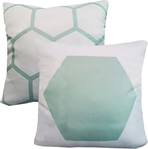 Miniatura 9 de Funda de almohada decorativa clásica con diseño de crayón de mano azul estilo capri, marcas geométricas, funda de almohada decorativa de 17 x 17
