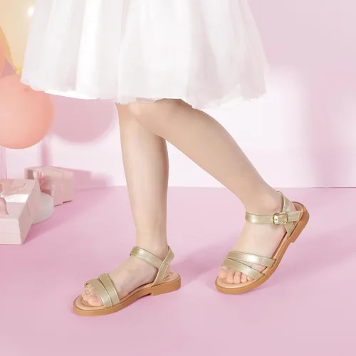 Miniatura 2 de PANDANINJIA Mona - Sandalias planas para niñas pequeñas y pequeñas para niños, bonitas sandalias de vestir con punta abierta, zapatos de verano