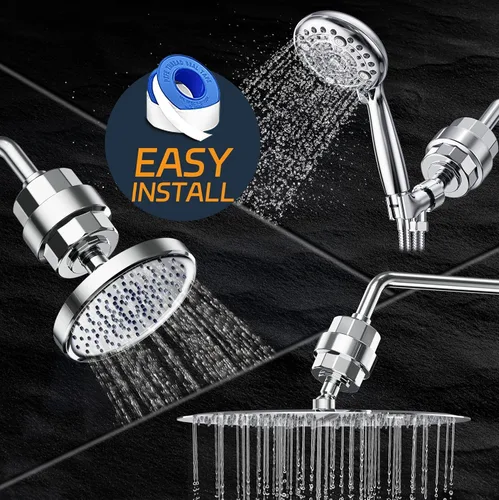 Miniatura 9 de Filtro de ducha, EMBATHER Filtro de cabezal de ducha de 20 etapas para agua dura, elimina cloro/fluoruro/metales pesados, filtro suavizante de ducha
