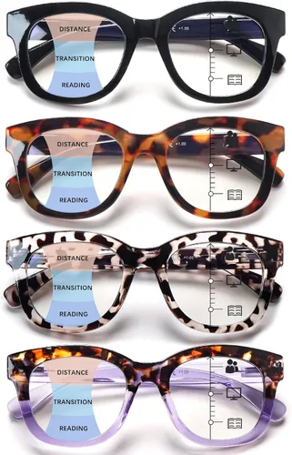 Miniatura 9 de Lentes de lectura progresivas con multienfoque estilo Oprah para mujeres, lectores de computadora con bloqueo de luz azul y bisagra de resorte