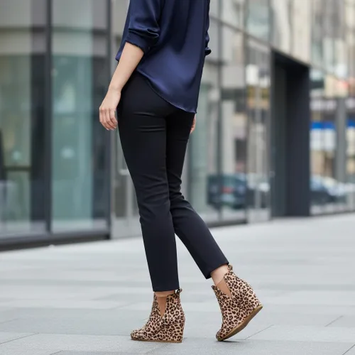 Miniatura 9 de Dunes Zoey - Botines de cuña para mujer, ante vegana suave, diseño fácil de poner, espuma viscoelástica, disponibles en anchos amplios