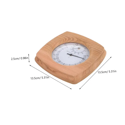 Miniatura 2 de Healeved Medición confiable de sala de sauna de alta precisión acabado de madera termómetro higrómetro herramienta todo en uno