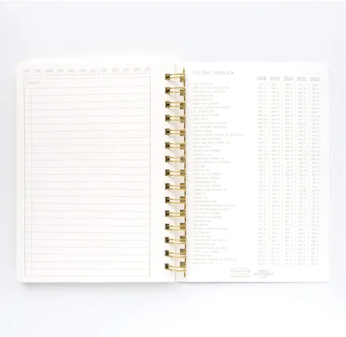 Miniatura 3 de DesignWorks Ink Cuaderno de papel texturizado de doble alambre, planificador diario y diario de escritura de tapa suave, 160 páginas perforadas a
