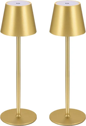 Miniatura 10 de BGFHome Paquete de 2 Lámpara de Mesa Inalámbrica Lámpara LED de Escritorio, 5000mAh Luz Nocturna Táctil Recargable Inalámbrica Diseño Minimalista