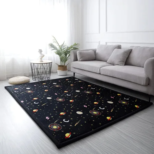 Miniatura 6 de Loartee Alfombra de Área de Terciopelo Coral - Alfombra de Juego para Bebés de Espuma Viscoelástica de 1" de Grosor, Alfombra Lavable para Niños