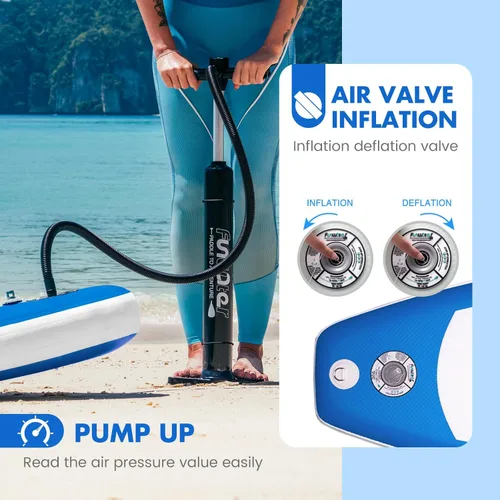 Miniatura 7 de FunWater 8'/10'/10'6"/11'6" Inflatable Stand Up Paddle Board with Premium SUP Paddleboard Accessories, Wide Stable Anti-Slip EVA Deck,Paddle Boards