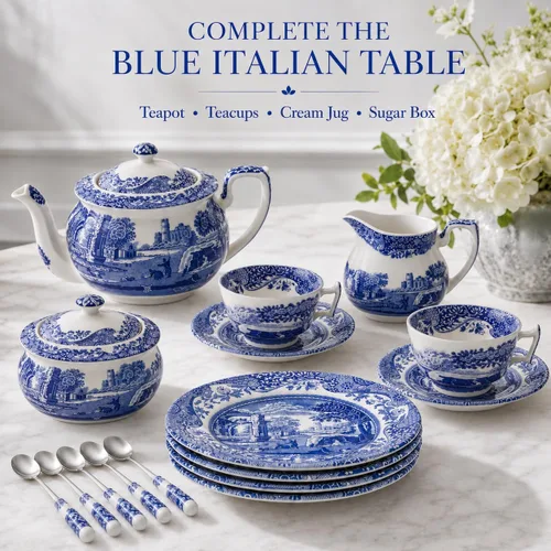 Miniatura 8 de Spode Plato de pan y mantequilla italiano azul, juego de 4