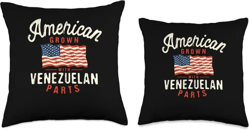 Miniatura 3 de Patriotism Race Venezuela American Flag American Grown with Venezuelan Parts - Almohada patriótica de nacionalidad, 16 x 16 pulgadas, multicolor
