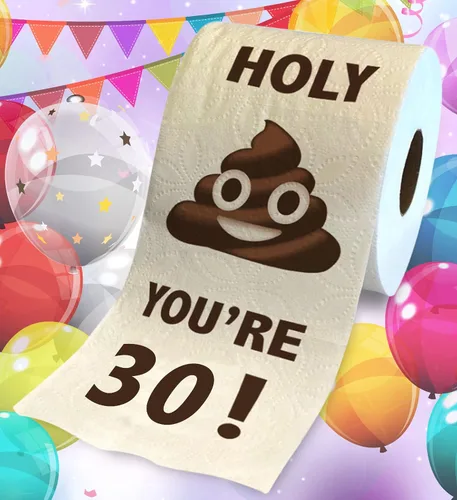 Miniatura 2 de Printed TP Regalo de papel higiénico con texto en inglés "You're 30" Birthday Party Funny Birthday Gift Broma de papel higiénico, novedad y única