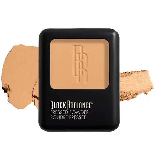 Polvo prensado Black Radiance, acabado mate rico en pigmentos para tonos de piel claros, compacto absorbente de aceite con espejo y esponja - Crème
