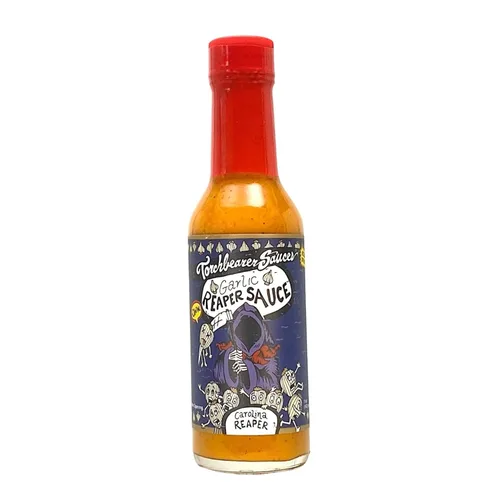 Torchbearer Sauces Salsa de Garlic Reaper, 5 onzas – Carolina Reaper Peppers – Todo natural, vegano, sin extractos, fabricado en Estados Unidos y