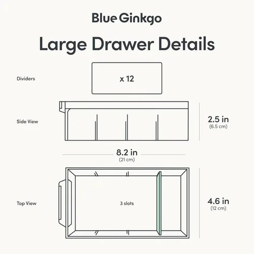 Miniatura 4 de Blue Ginkgo Gabinete grande de 12 cajones, organizador transparente apilable para hardware, cuentas, ladrillos de plástico, oficina y almacenamiento