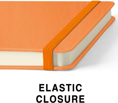 Miniatura 5 de Cuaderno de bolsillo cuadrado de 5" x 5" con tapa dura de poliuretano de cuero, 58 hojas de papel beige Dowling de 150 GSM, libre de ácidos, Naranja