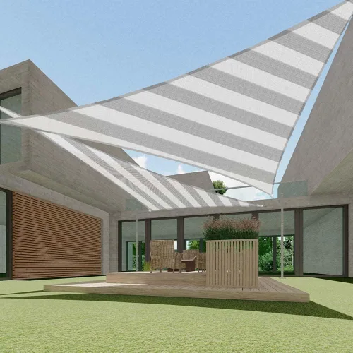 Miniatura 15 de ECOOPTS Toldo Vela Triangular de HDPE de 12'x12'x12' para Sombra Solar, Toldo para Patio Exterior Pérgola, Tela de Cobertura que Bloquea 95% UV Beige