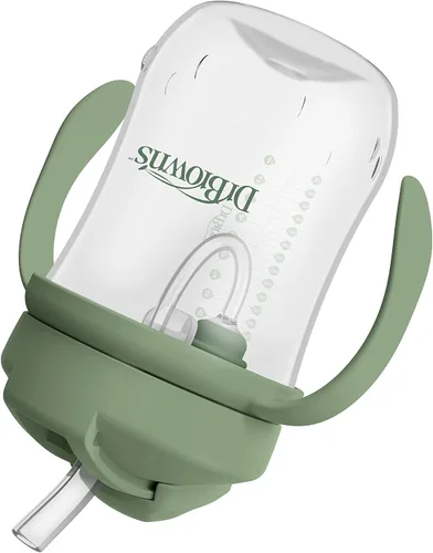Miniatura 11 de Dr. Brown's - Primer vaso con popote para bebé, Hitos, 9 oz/270 ml, color coral y verde oliva, libre de BPA, 6 meses en adelante, 2