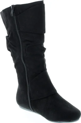 Miniatura 7 de Forever Link Klein-70 - Botas de tacón plano con hebilla y punta redonda cerrada para mujer