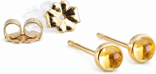 Miniatura 35 de Juego de aretes pequeños de oro con bisel, bola para cartílago, tragus, hélice, múltiples joyas hipoalergénicas de piedra natal para mujer