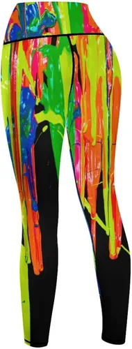 Miniatura 7 de Rainbow Watercolor Workout Leggings for Women High Waisted Tummy Control Yoga Pants
